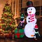 Costway 6 FT Inflatable Snowman & Penguins Christmas Decor w/Colorful LED Lights
